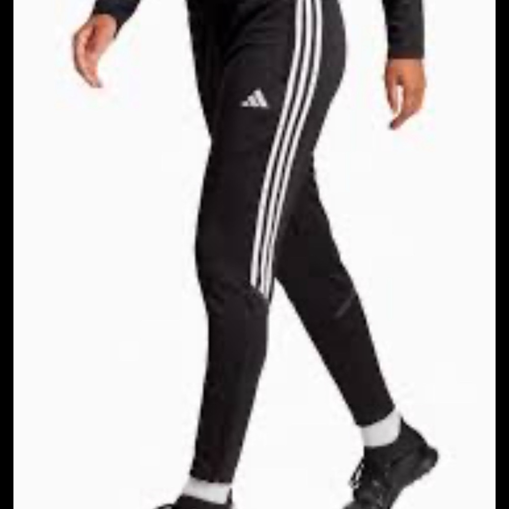 Adidas Black Joggers with Triple White Stripes